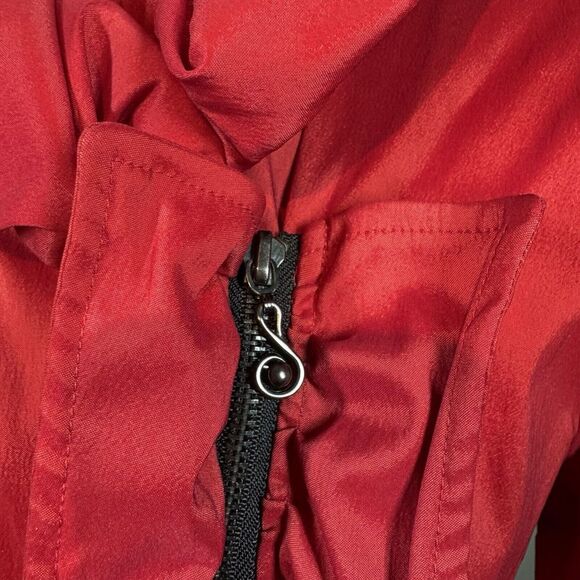 Samuel Dong Fantastical Rich Red Jacket Size Medium Puff Collar Ruffle Belted - Picture 11 of 13